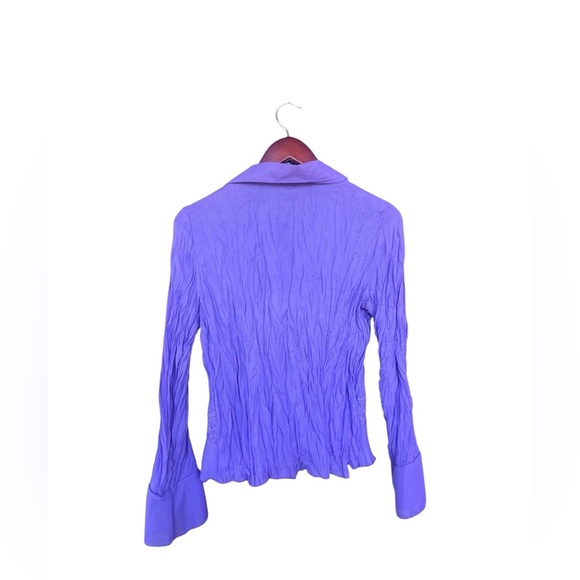 Vintage Y2K Purple Ruffled Lace Plisse Blouse Medium Fairycore Whimsygoth Grunge - Picture 7 of 9